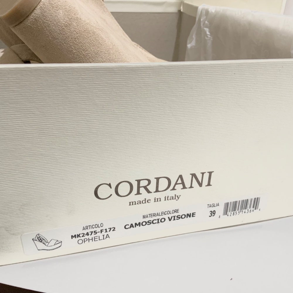 Cordani Made in ITALY Ophelia Nude Beige Suede Wedge Platform Sandals 39 - Picture 11 of 13